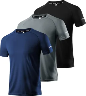 Boyzn 1 or 3 Pack Men's Workout Running Shirts, Dry Fit Moisture Wicking T-Shirts, Sports Gym Athletic Short Sleeve Shirts