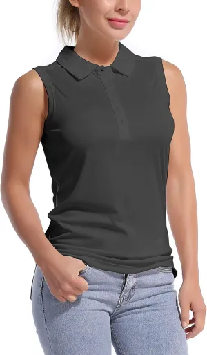 BUBBLELIME Sleeveless Polo Women's UPF 50  Sun Protection Athletic Tennis Golf Shirts Quick Dry Outdoor Sports