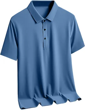 Button Up Shirt Men Short Sleeve Summer T-Shirts Quick Dry Golf Tee Shirts Wicking Casual Shirts Lapel Workout Tees
