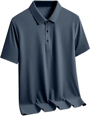 Button Up Shirt Men Short Sleeve Summer T-Shirts Quick Dry Golf Tee Shirts Wicking Casual Shirts Lapel Workout Tees