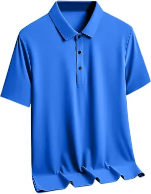 Button Up Shirt Men Short Sleeve Summer T-Shirts Quick Dry Golf Tee Shirts Wicking Casual Shirts Lapel Workout Tees