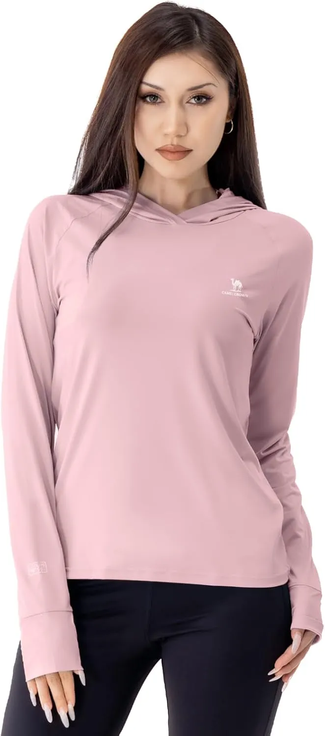 CAMEL CROWN Rash Guard for Women UPF 50  UV Sun Protection Swim Tops Women Lightweight Quick Dry Long Sleeve Top Hoodie