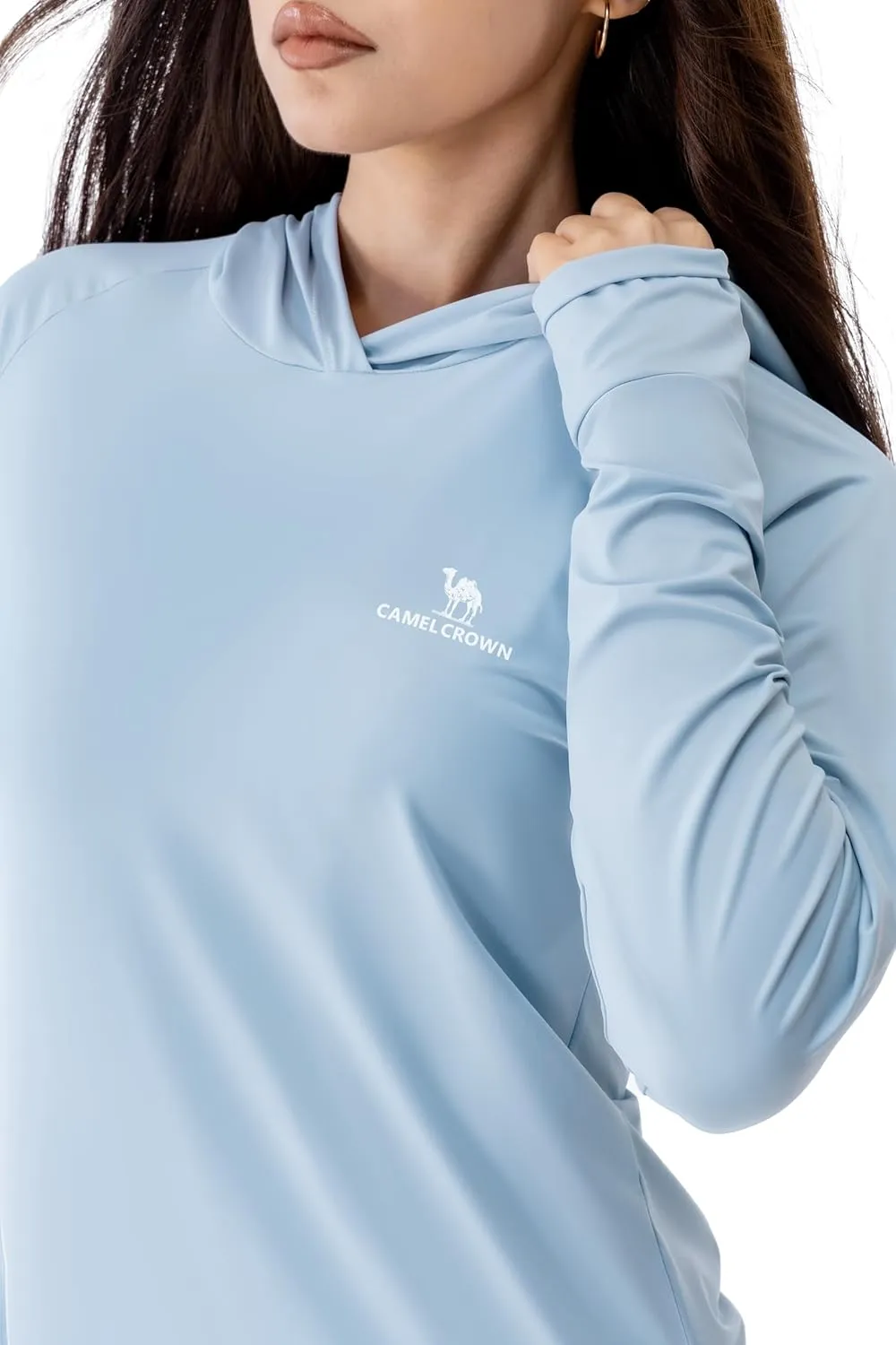 CAMEL CROWN Rash Guard for Women UPF 50  UV Sun Protection Swim Tops Women Lightweight Quick Dry Long Sleeve Top Hoodie