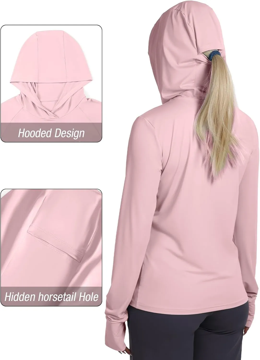 CAMEL CROWN Rash Guard for Women UPF 50  UV Sun Protection Swim Tops Women Lightweight Quick Dry Long Sleeve Top Hoodie