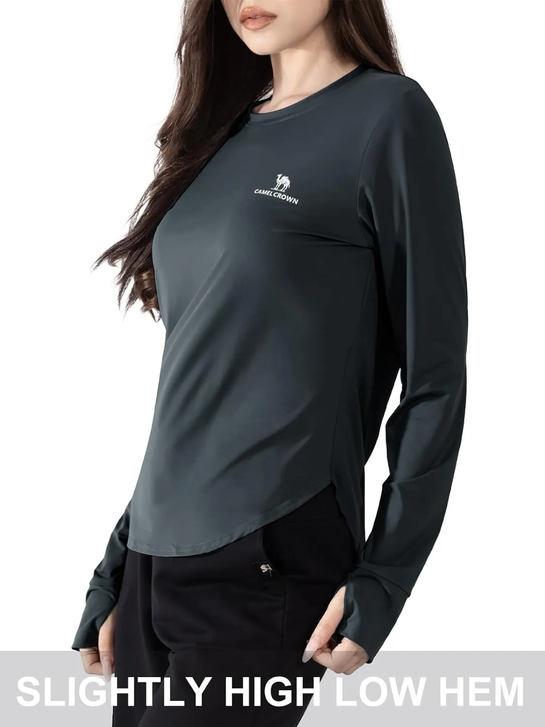CAMEL CROWN Rash Guard for Women UPF 50  UV Sun Protection Swim Tops Women Lightweight Quick Dry Long Sleeve Top Hoodie