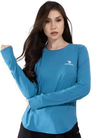 CAMEL CROWN Rash Guard for Women UPF 50  UV Sun Protection Swim Tops Women Lightweight Quick Dry Long Sleeve Top Hoodie