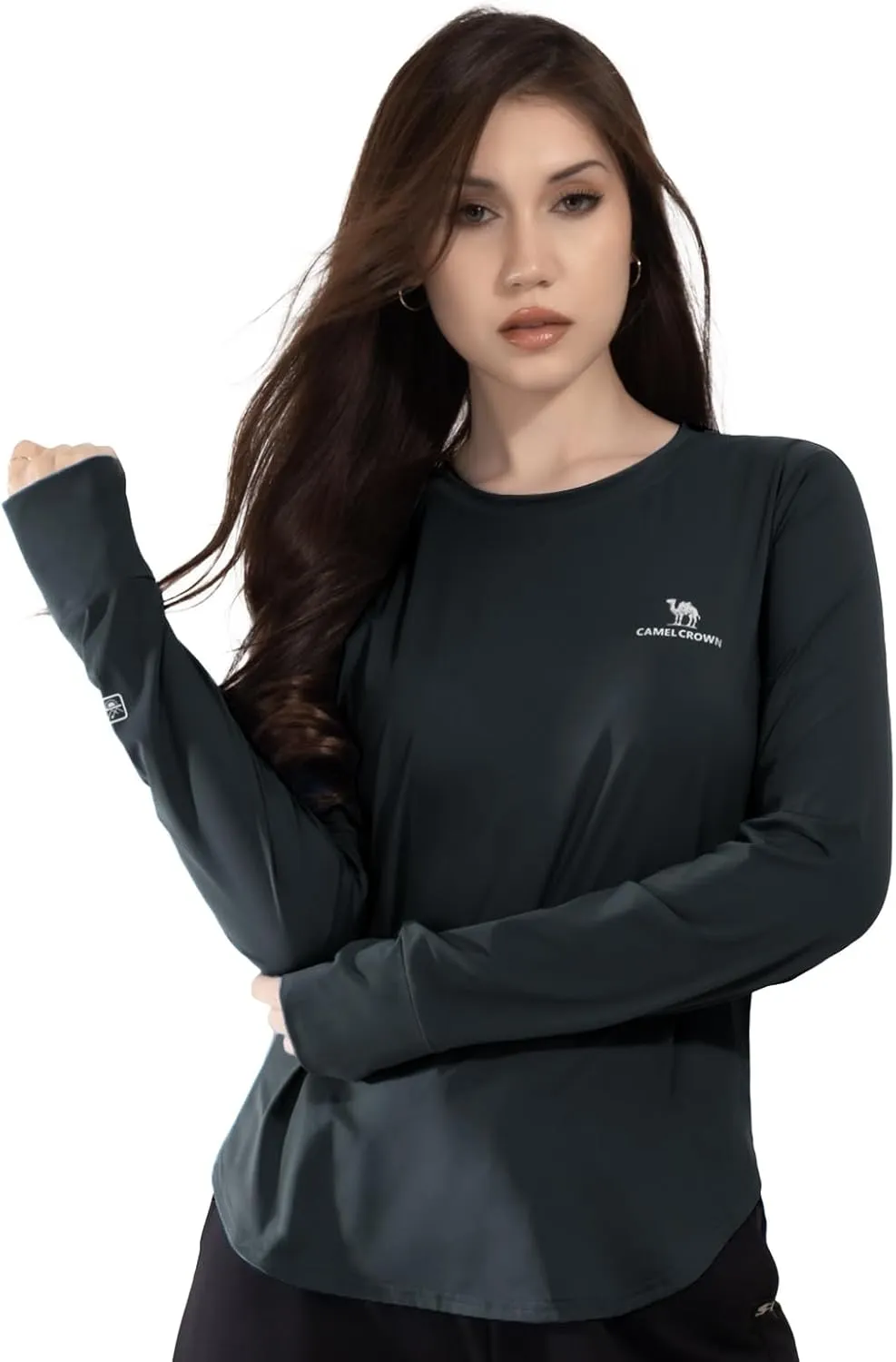 CAMEL CROWN Rash Guard for Women UPF 50  UV Sun Protection Swim Tops Women Lightweight Quick Dry Long Sleeve Top Hoodie