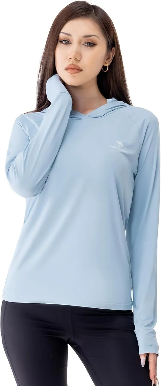 CAMEL CROWN Rash Guard for Women UPF 50  UV Sun Protection Swim Tops Women Lightweight Quick Dry Long Sleeve Top Hoodie