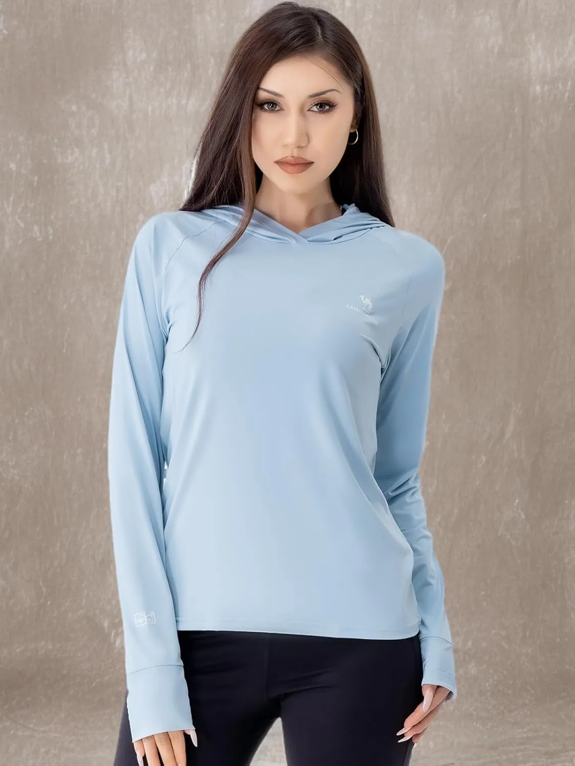 CAMEL CROWN Rash Guard for Women UPF 50  UV Sun Protection Swim Tops Women Lightweight Quick Dry Long Sleeve Top Hoodie