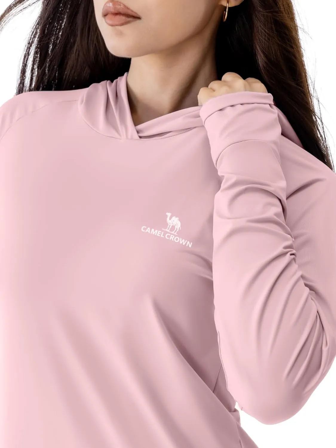 CAMEL CROWN Rash Guard for Women UPF 50  UV Sun Protection Swim Tops Women Lightweight Quick Dry Long Sleeve Top Hoodie