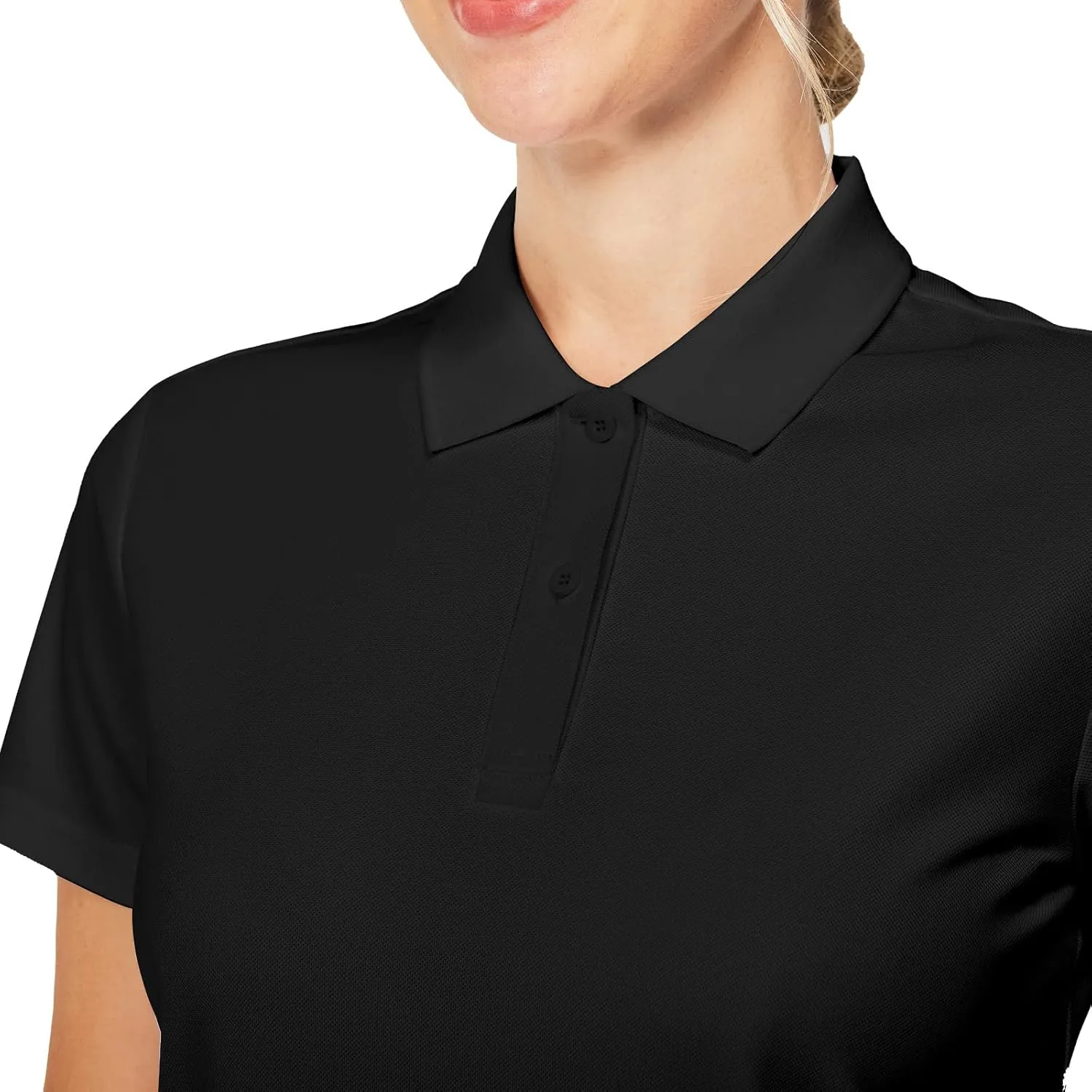Casei Womens Polo Shirts Golf Shirts Quick Dry Moisture Wicking Black and White Polo Shirt