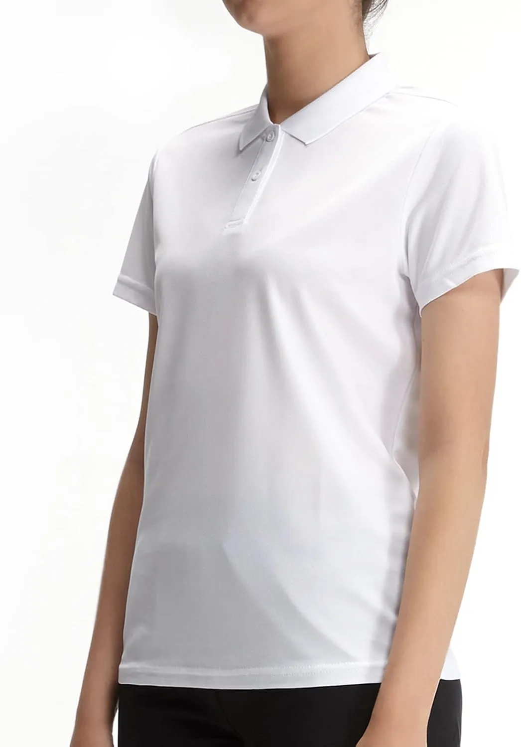 Casei Womens Polo Shirts Golf Shirts Quick Dry Moisture Wicking Black and White Polo Shirt