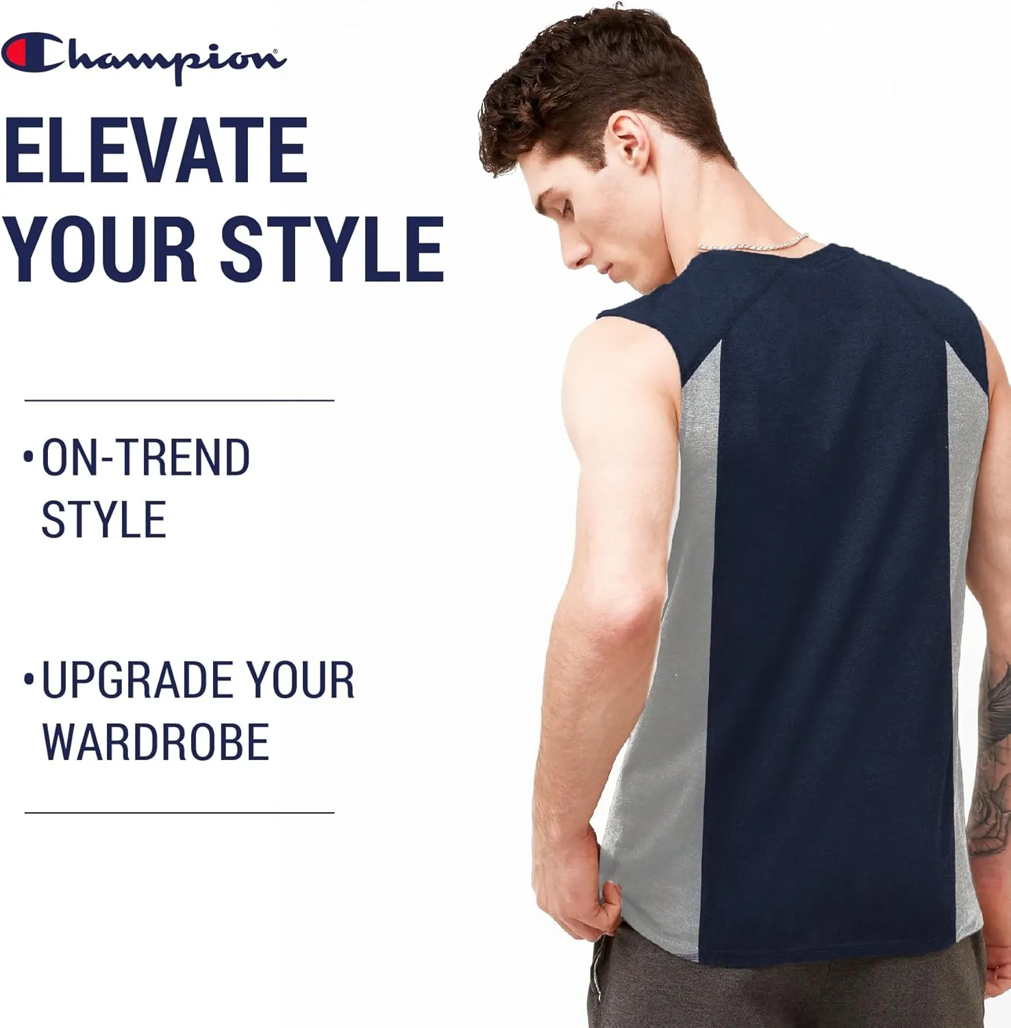 Champion Big and Tall Muscle Shirts for Men - Quick Dry Active Moisture Wicking