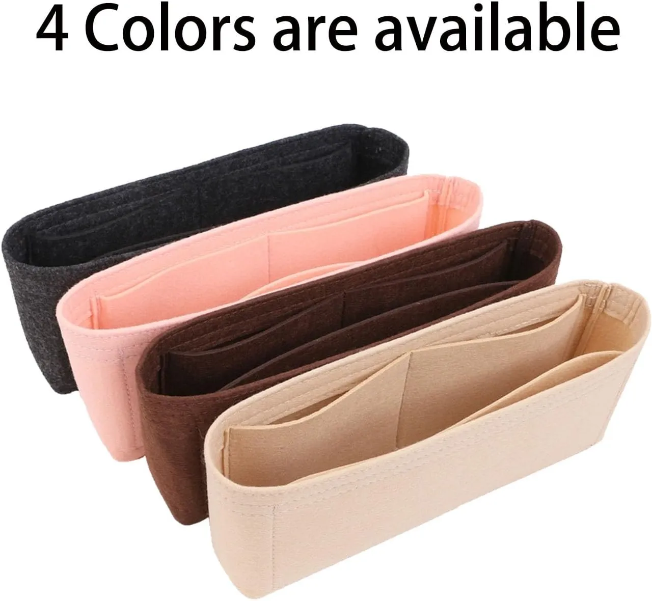 Chispee Softened Felt Purse Organizer Insert for Tote, Baguette, Longchamp Handbags Lightweight Bag Organizer with Multiple Pockets (Beige, Small)