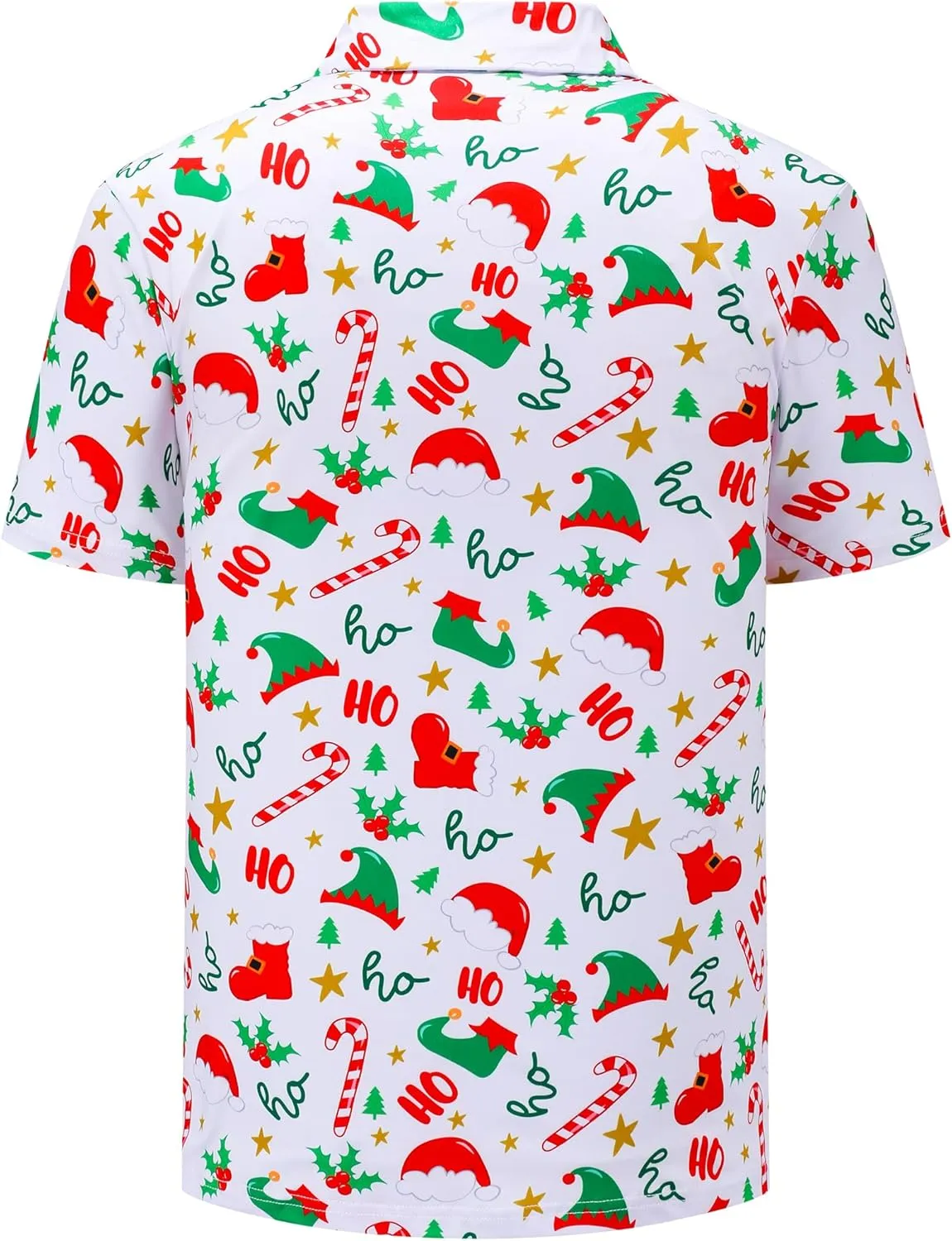 Christmas Mens Polo Shirts Funny Golf Shirts for Men Performance Moisture Wicking Quick Dry Athletic Short Sleeve Shirts
