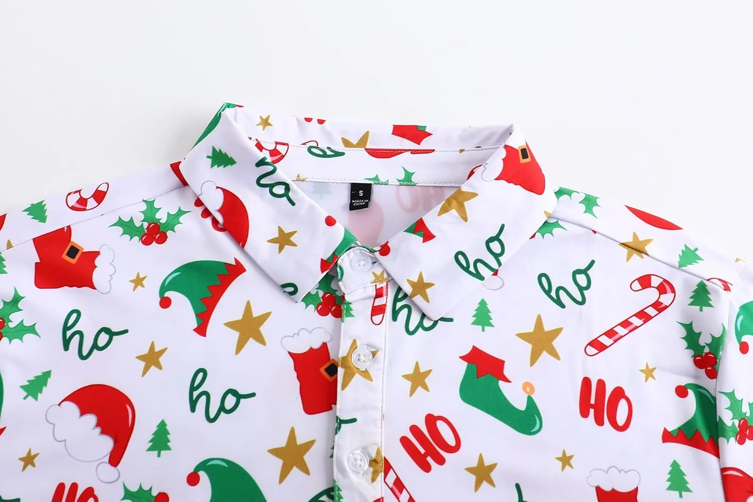 Christmas Mens Polo Shirts Funny Golf Shirts for Men Performance Moisture Wicking Quick Dry Athletic Short Sleeve Shirts