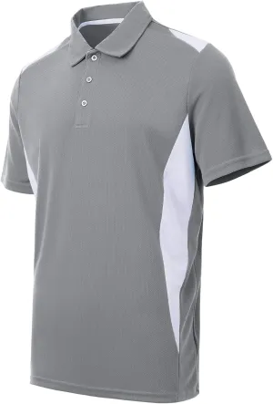 Corna Men's Big and Tall Golf Polo Shirts Moisture Wicking Performance Dry Fit Collared Shirts for Men L-6XL