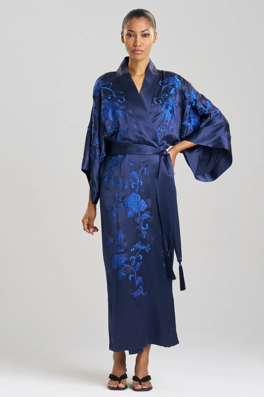 Couture Malaga Embroidered Silk Robe