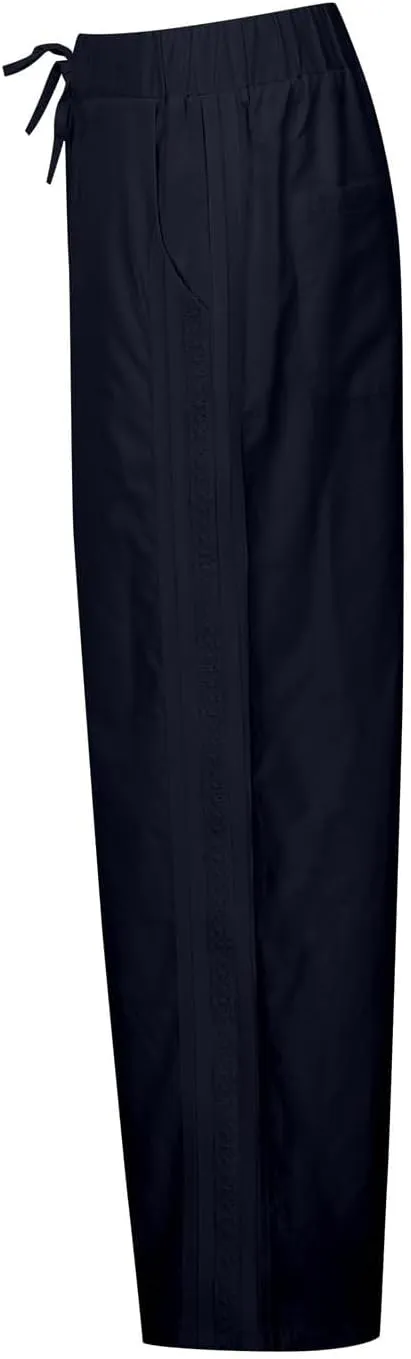 Cropped Pants for Women Summer Lounge Elastic High Waisted Drawstring Straight Outdoor Trousers Pants with Pockets