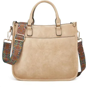 Crossbody Bucket Tote Bags for Women Large PU Leather Shoulder Bag for Ladies