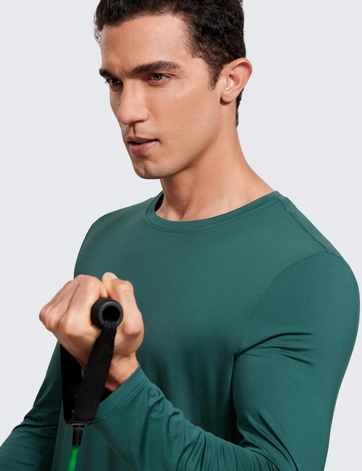 CRZ YOGA Long Sleeve Workout Shirts for Men Lightweight Athletic Gym Running Tops Breathable Casual Tee Shirts