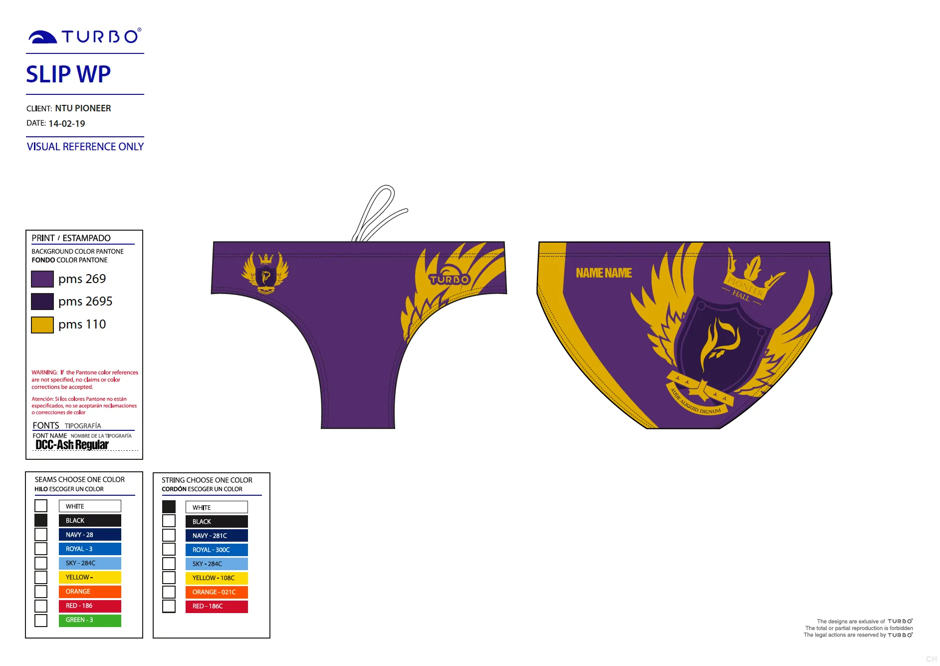 Custom Designed - NTU 2019 Pioneer Boys/Men WP Trunks with Name (Pre-Order)