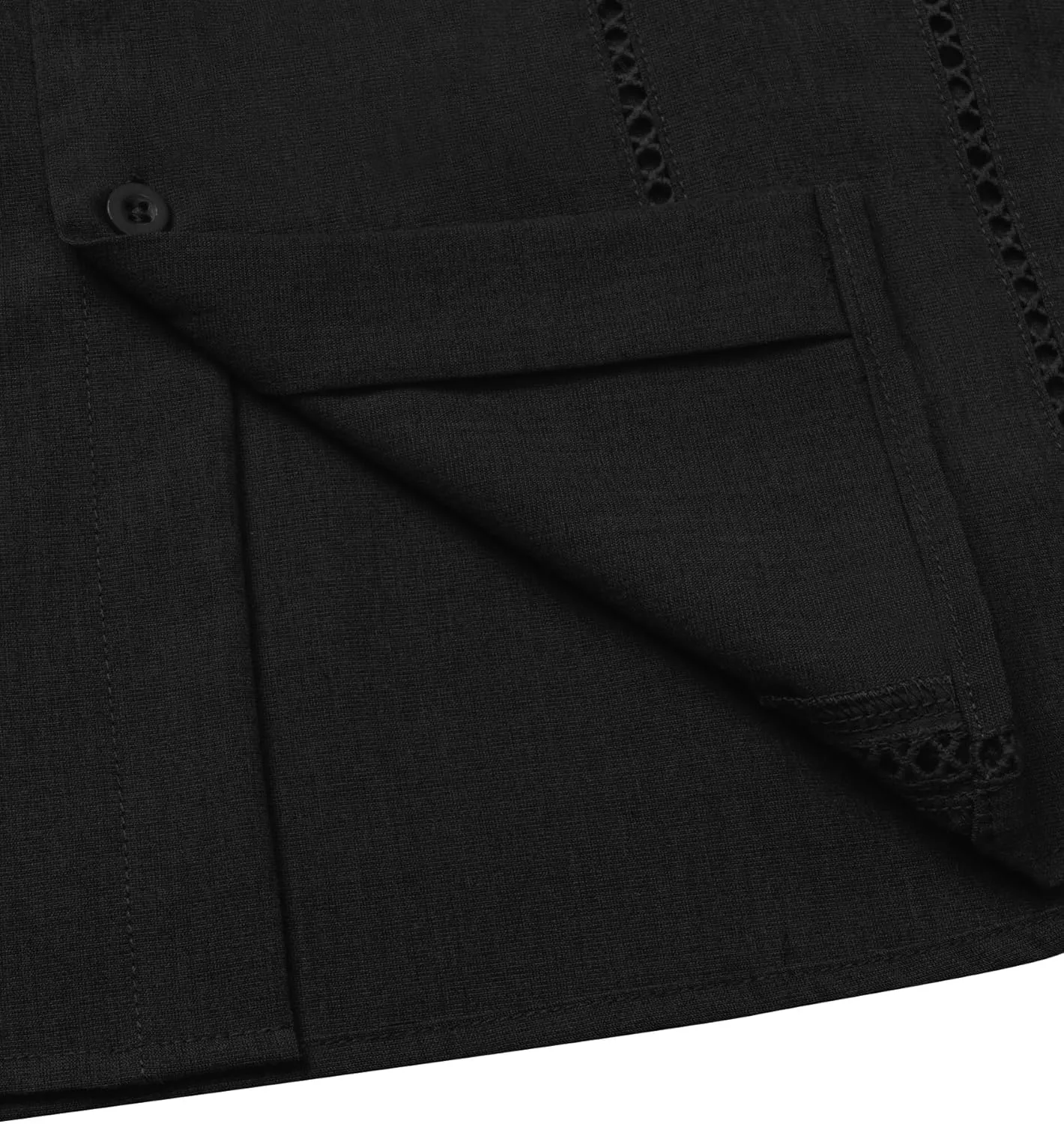DEMEANOR Guayabera Linen Shirts for Men Short Sleeve Button Down Shirts Summer Beach Linen Shirts Casual Hawaii Vacation