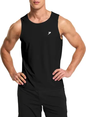 DEMOZU Men's Running Swim Tank Top Sleeveless Workout Gym Athletic Muscle Shirts Big and Tall