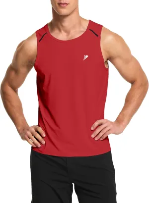 DEMOZU Men's Running Swim Tank Top Sleeveless Workout Gym Athletic Muscle Shirts Big and Tall