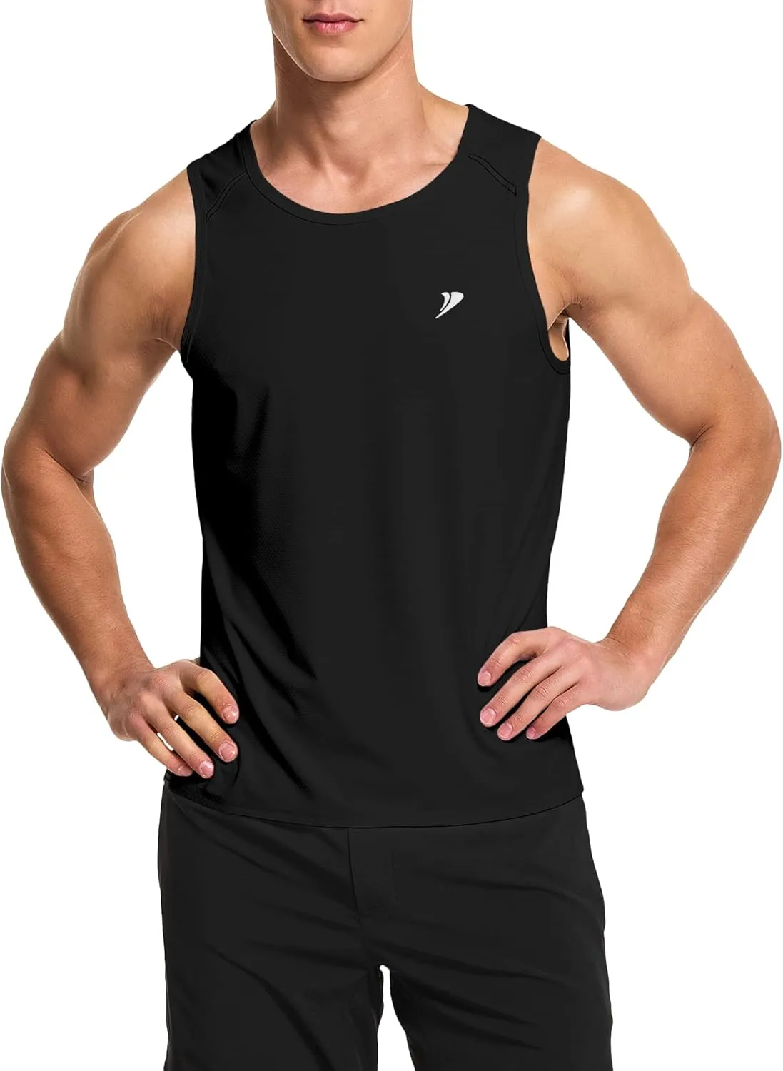 DEMOZU Men's Running Swim Tank Top Sleeveless Workout Gym Athletic Muscle Shirts Big and Tall