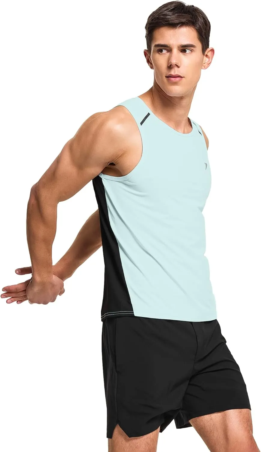 DEMOZU Men's Running Swim Tank Top Sleeveless Workout Gym Athletic Muscle Shirts Big and Tall