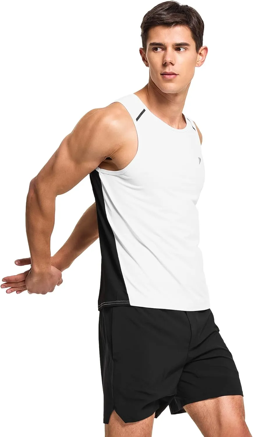 DEMOZU Men's Running Swim Tank Top Sleeveless Workout Gym Athletic Muscle Shirts Big and Tall