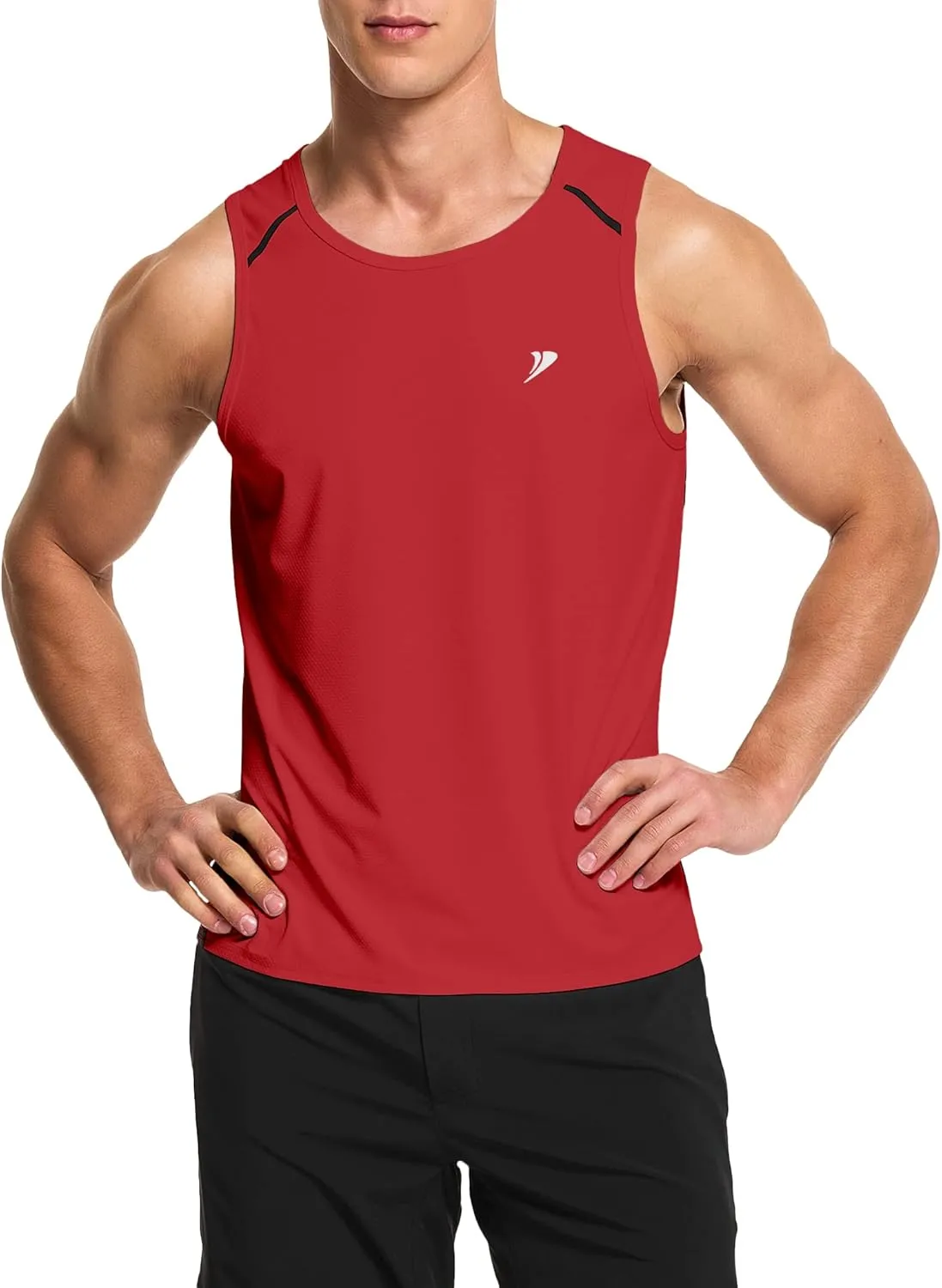 DEMOZU Men's Running Swim Tank Top Sleeveless Workout Gym Athletic Muscle Shirts Big and Tall