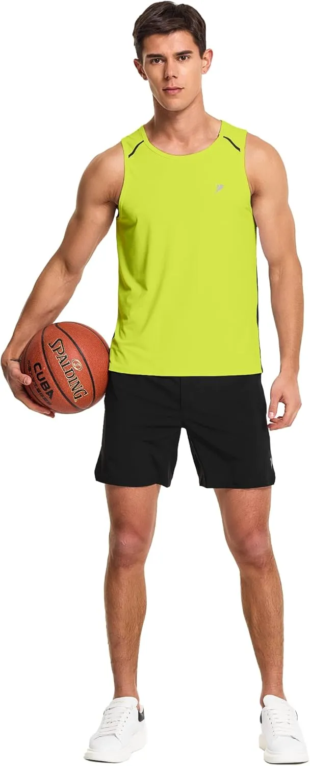 DEMOZU Men's Running Swim Tank Top Sleeveless Workout Gym Athletic Muscle Shirts Big and Tall
