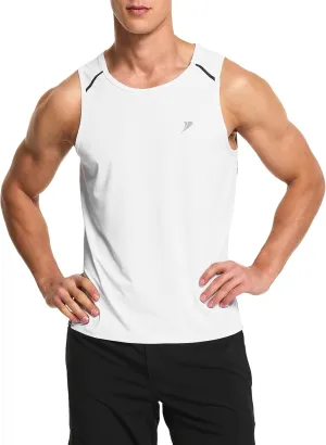 DEMOZU Men's Running Swim Tank Top Sleeveless Workout Gym Athletic Muscle Shirts Big and Tall