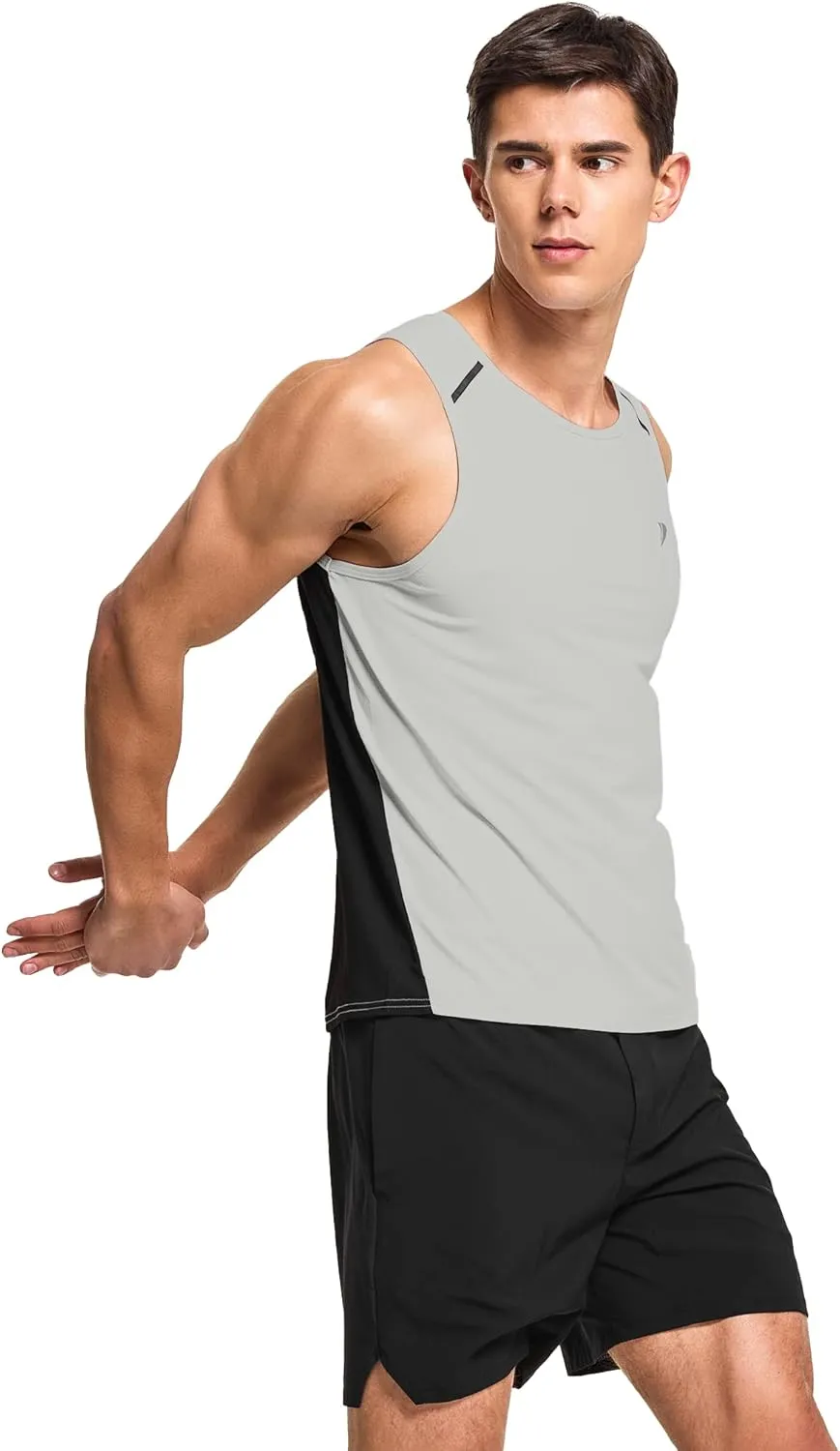 DEMOZU Men's Running Swim Tank Top Sleeveless Workout Gym Athletic Muscle Shirts Big and Tall