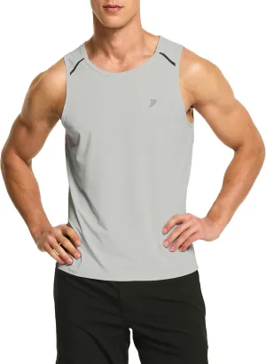 DEMOZU Men's Running Swim Tank Top Sleeveless Workout Gym Athletic Muscle Shirts Big and Tall