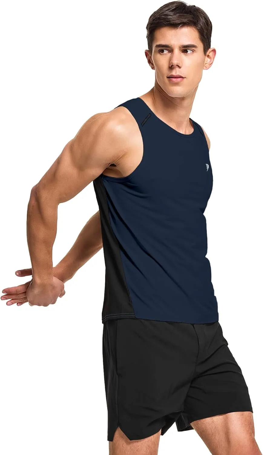 DEMOZU Men's Running Swim Tank Top Sleeveless Workout Gym Athletic Muscle Shirts Big and Tall