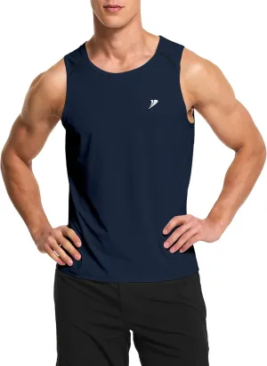 DEMOZU Men's Running Swim Tank Top Sleeveless Workout Gym Athletic Muscle Shirts Big and Tall