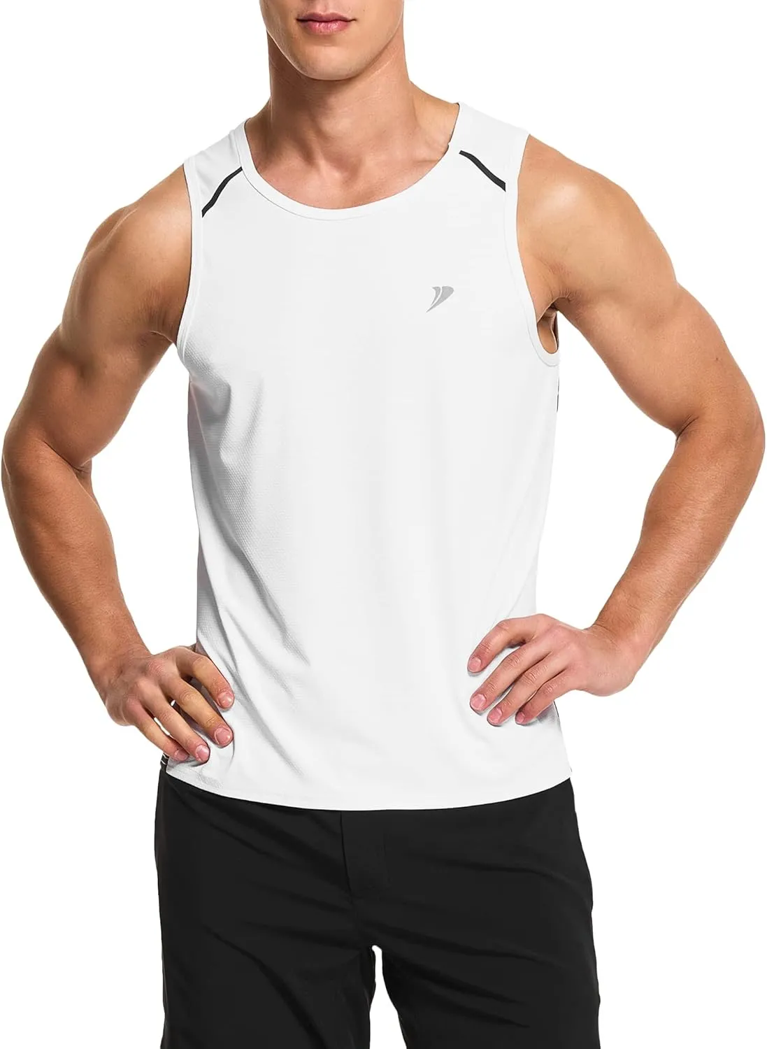 DEMOZU Men's Running Swim Tank Top Sleeveless Workout Gym Athletic Muscle Shirts Big and Tall