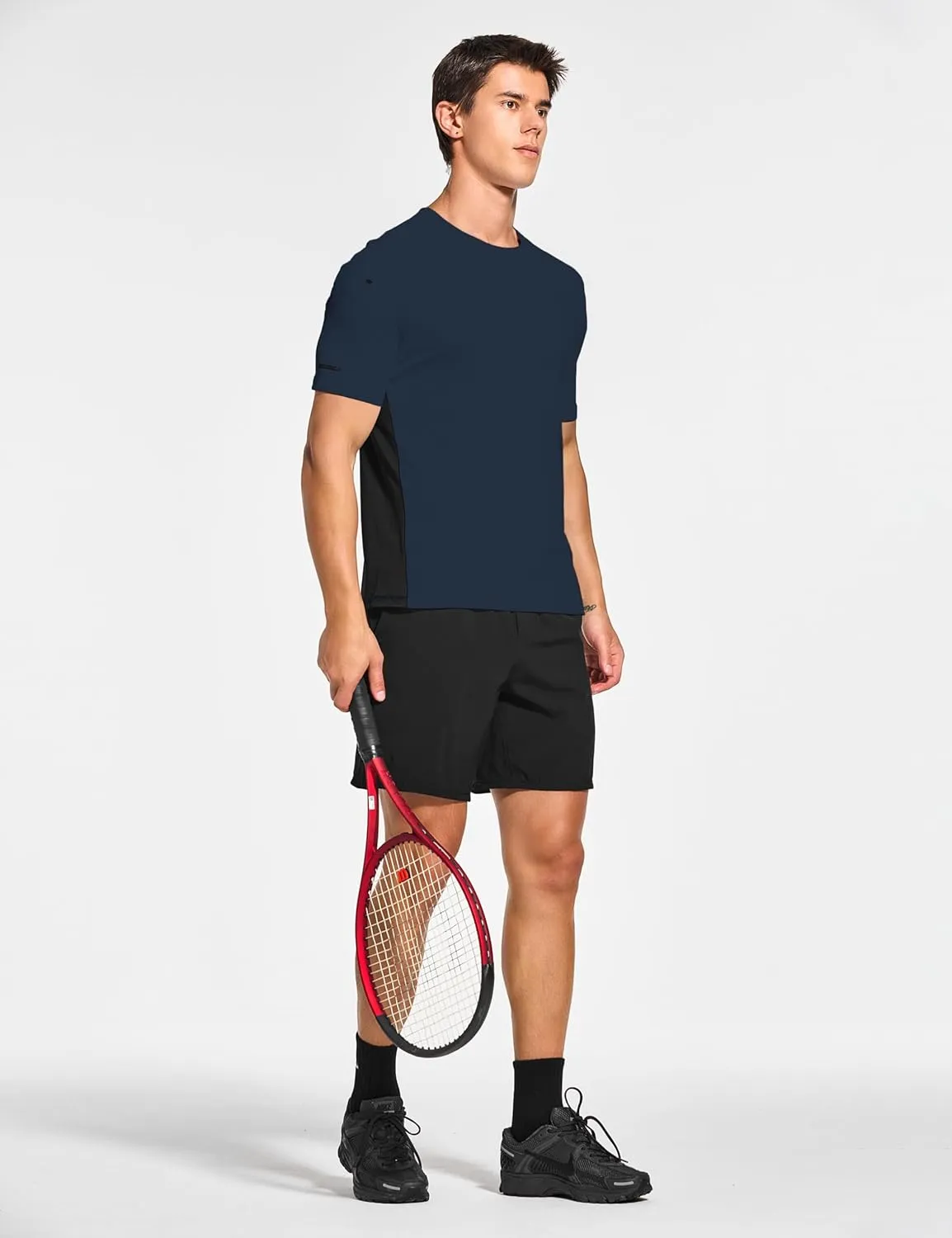 DEMOZU Men's Short Sleeve Running Workout Shirts Quick Dry Athletic Gym Tennis Swim Tee Shirts Big and Tall