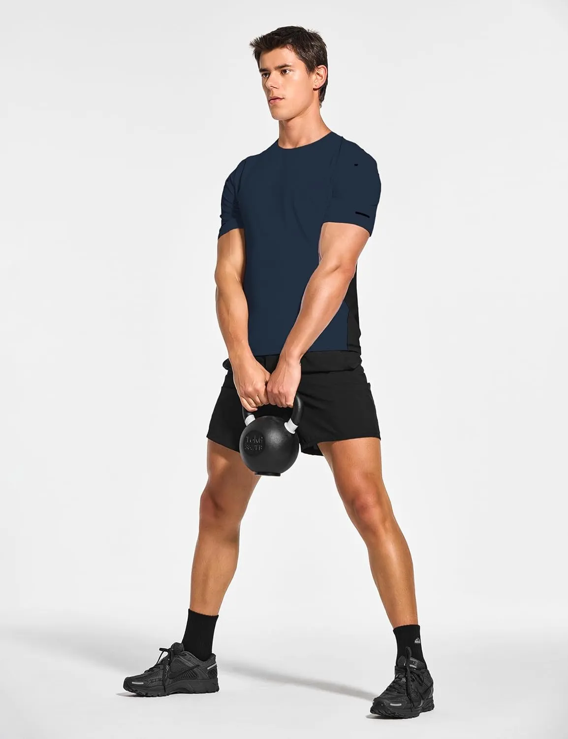 DEMOZU Men's Short Sleeve Running Workout Shirts Quick Dry Athletic Gym Tennis Swim Tee Shirts Big and Tall