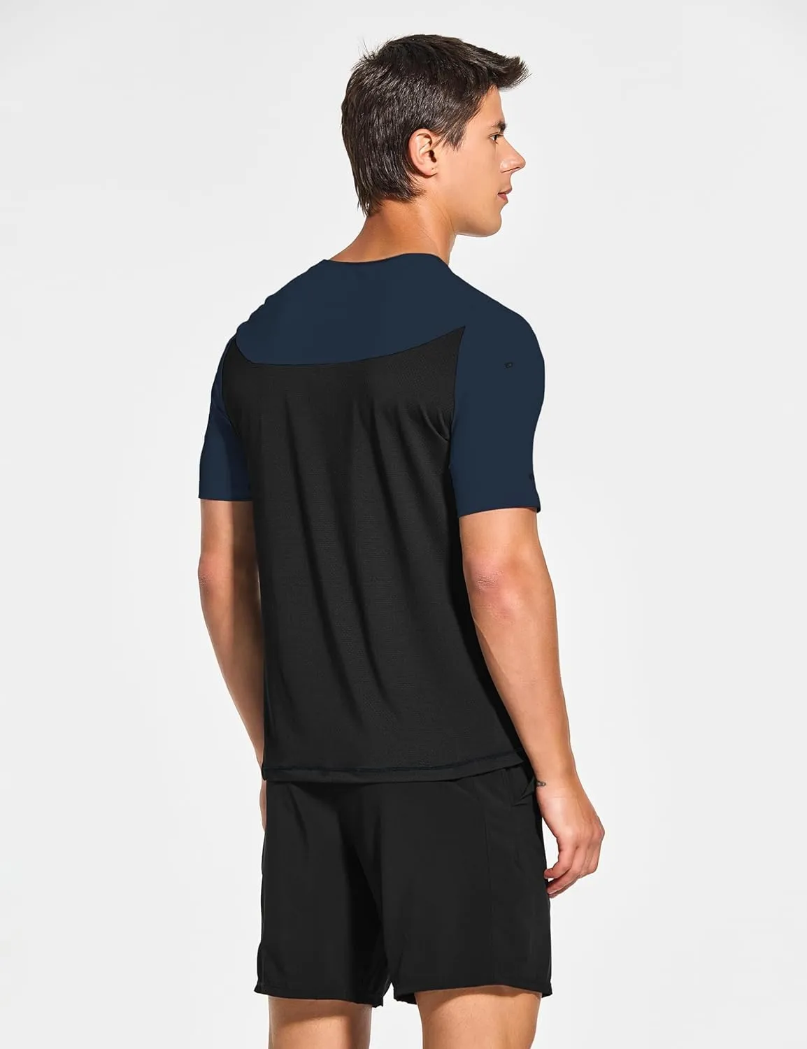 DEMOZU Men's Short Sleeve Running Workout Shirts Quick Dry Athletic Gym Tennis Swim Tee Shirts Big and Tall