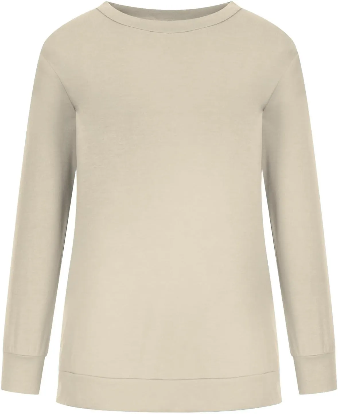 DOLKFU Womens Crewneck Loose Fit Sweatshirt Trendy Solid Color Pullover Tops Long Sleeve Casual Sweatshirts