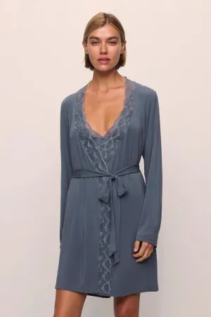 EBERJEY~ Georgina tencel modal robe w lace trim