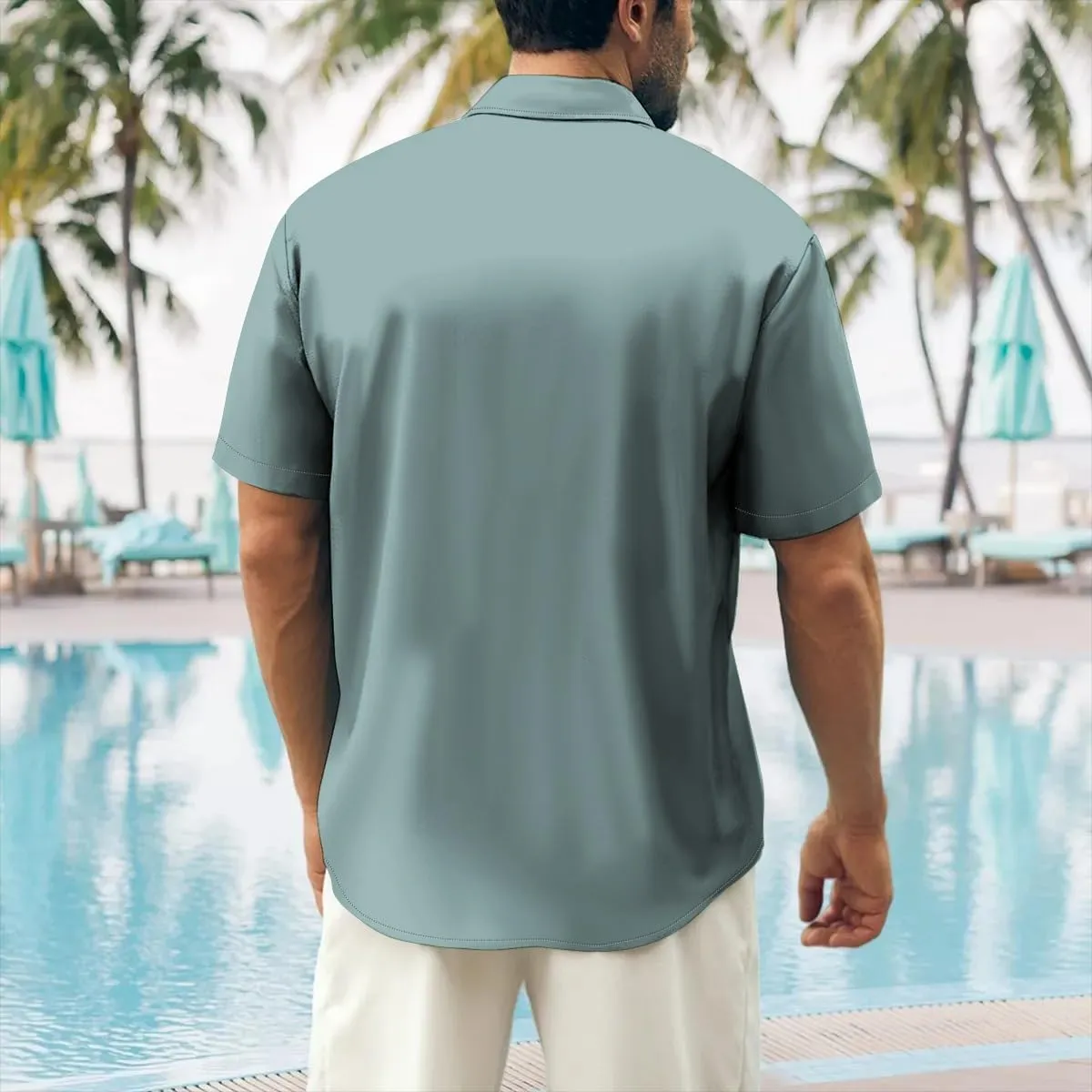 Ecosunny Music Shirts for Men Hawaiian Bowling Printed Short Sleeve Casual Button Down Shirts