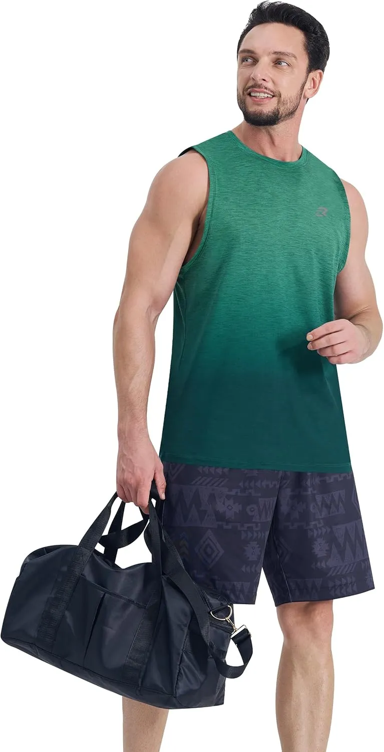 EZRUN Men's Tank Tops Quick Dry Workout Muscle Sleeveless Shirts Summer Gym Athletic Shirt for Swim Beach Running