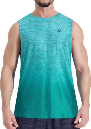 EZRUN Men's Tank Tops Quick Dry Workout Muscle Sleeveless Shirts Summer Gym Athletic Shirt for Swim Beach Running