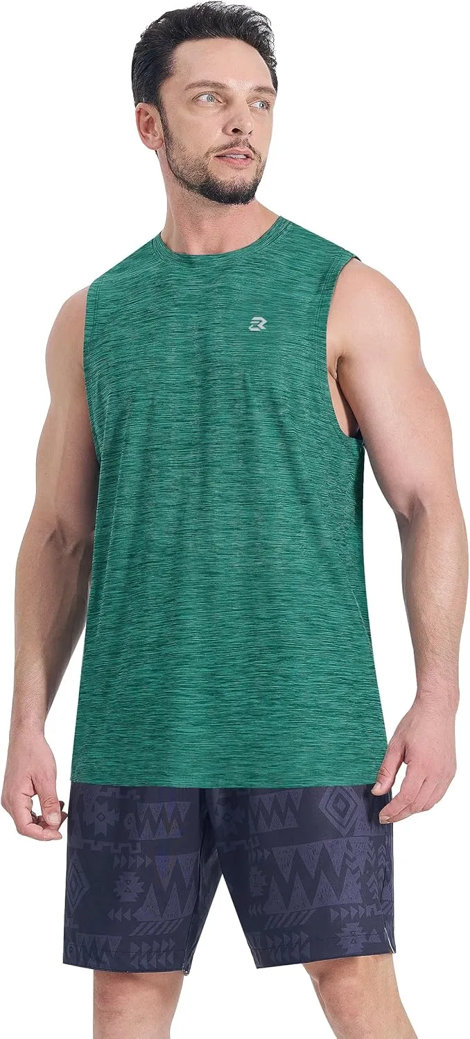 EZRUN Men's Tank Tops Quick Dry Workout Muscle Sleeveless Shirts Summer Gym Athletic Shirt for Swim Beach Running