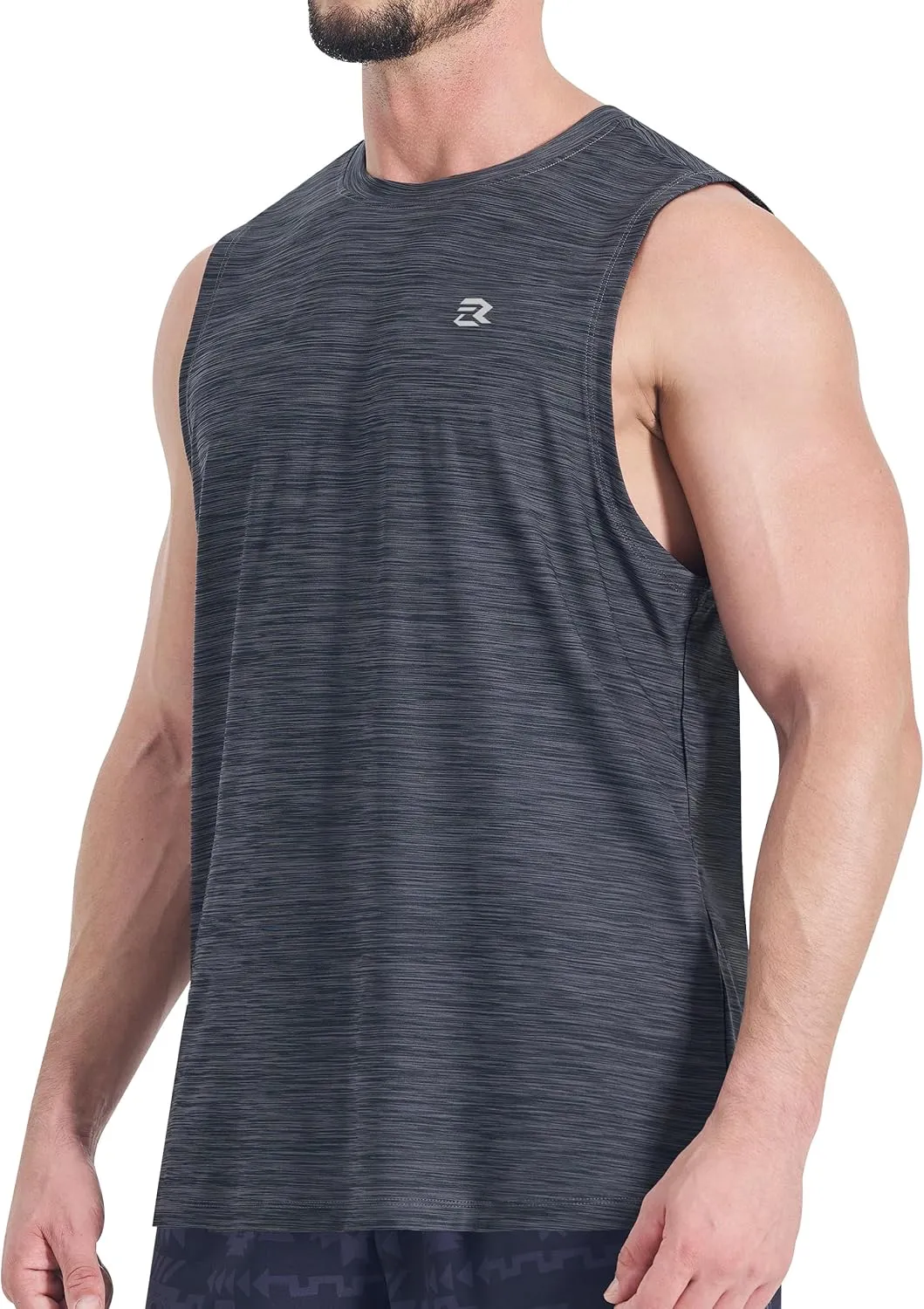 EZRUN Men's Tank Tops Quick Dry Workout Muscle Sleeveless Shirts Summer Gym Athletic Shirt for Swim Beach Running